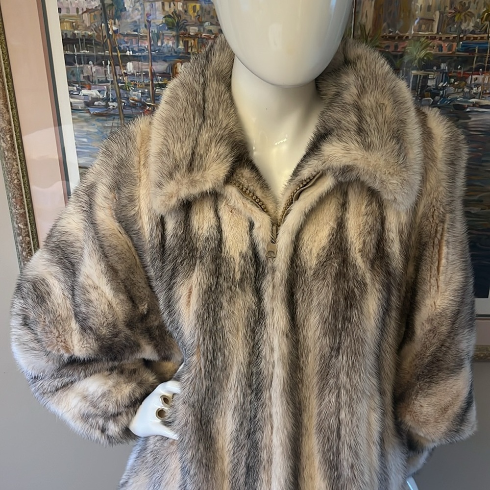 GENUINE MINK BOMBER JACKET - Picture 4 of 14